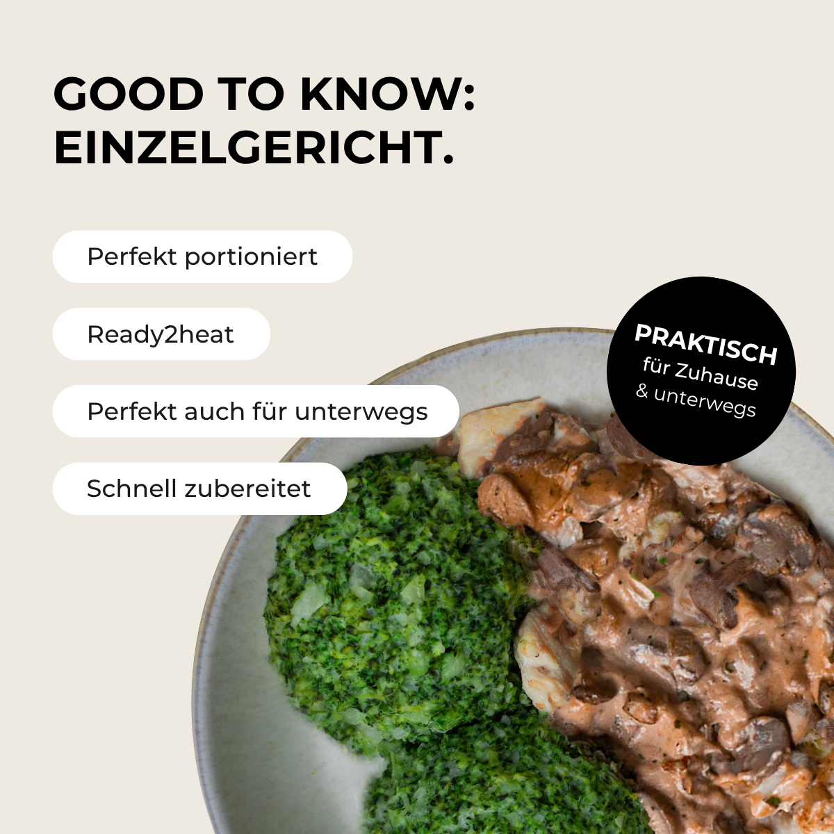 CH: Chicken breast with mushroom cream sauce