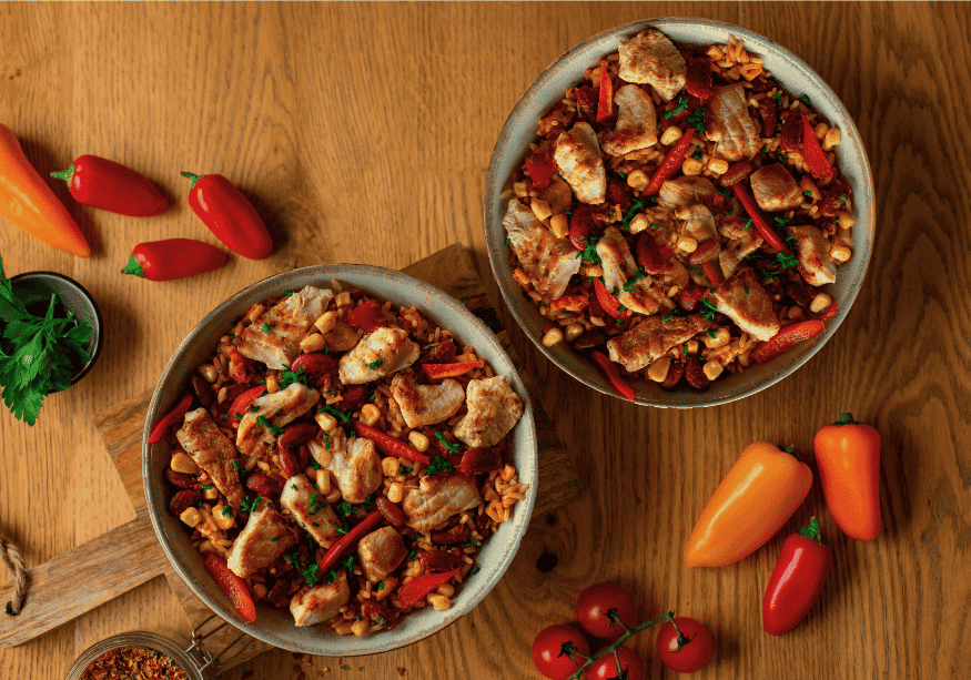 Chicken fajita bowl (XL, 2 portions)