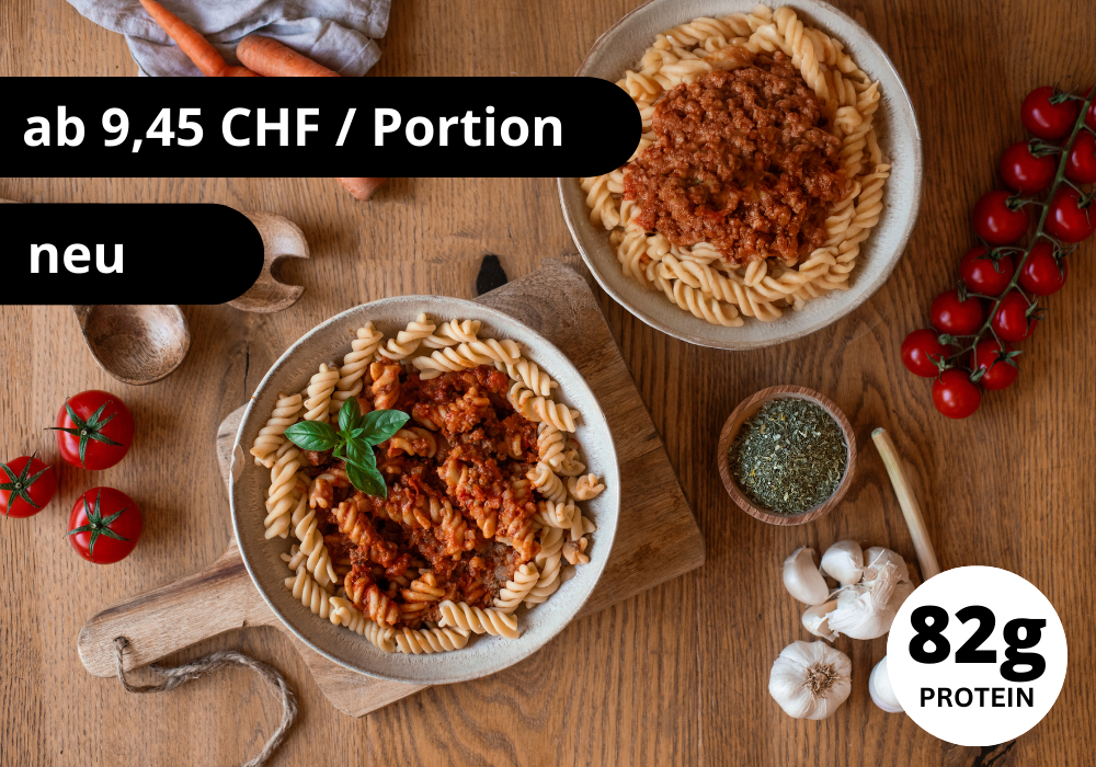 CH : Pâtes végétaliennes à la bolognaise protéinées (XL, 2 portions)