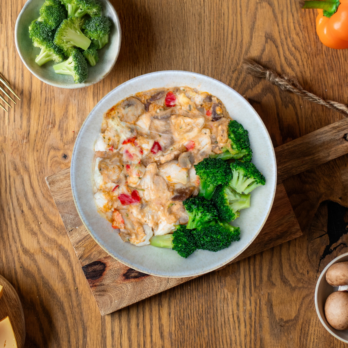 CH: Chicken au gratin with cheese