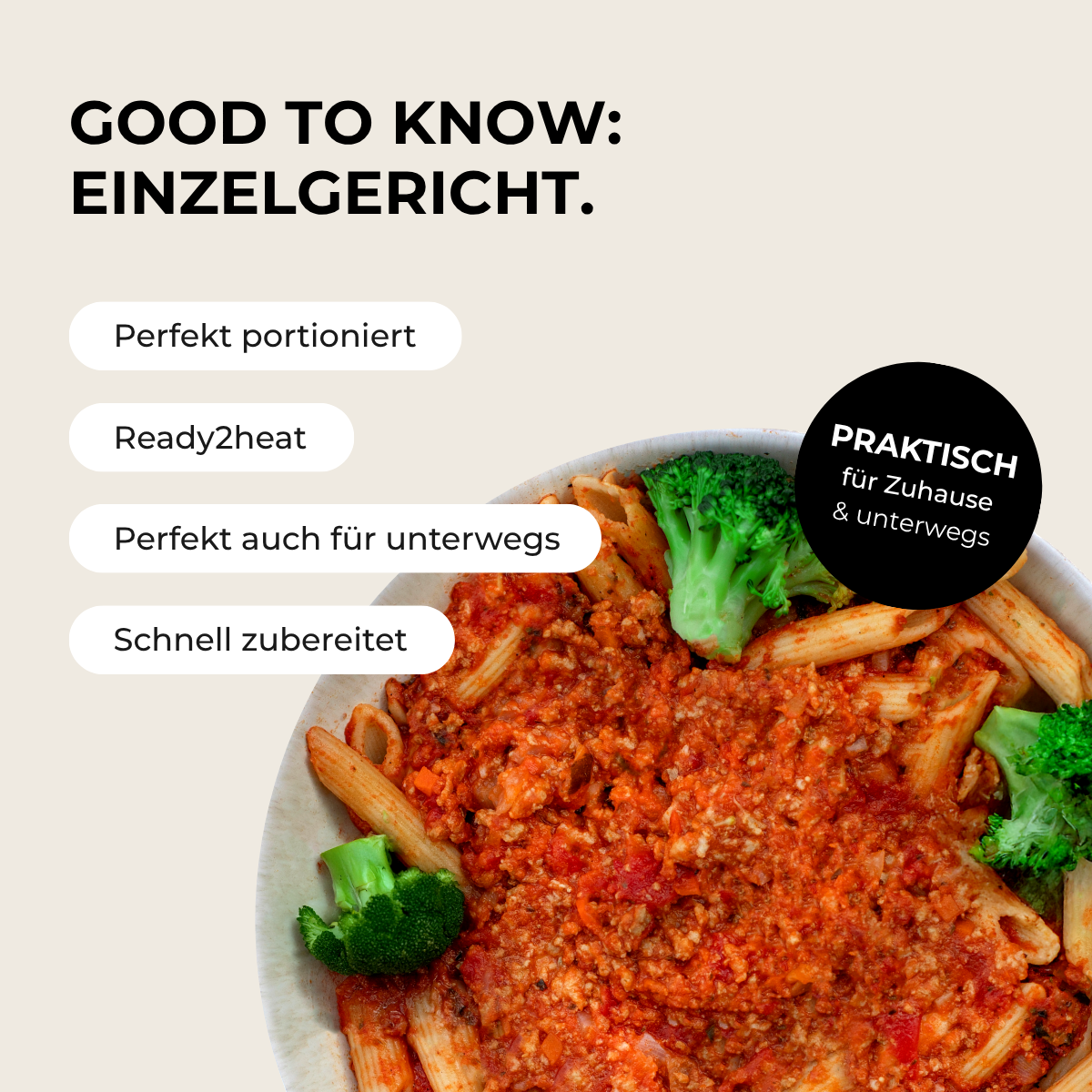 CH: Protein penne with bolognese