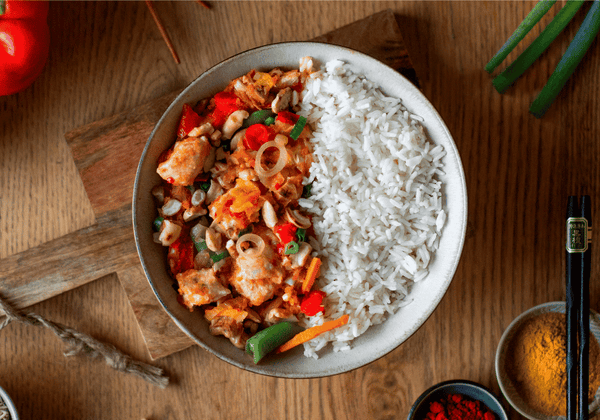 CH: Gai Pad Med Mamuang with rice