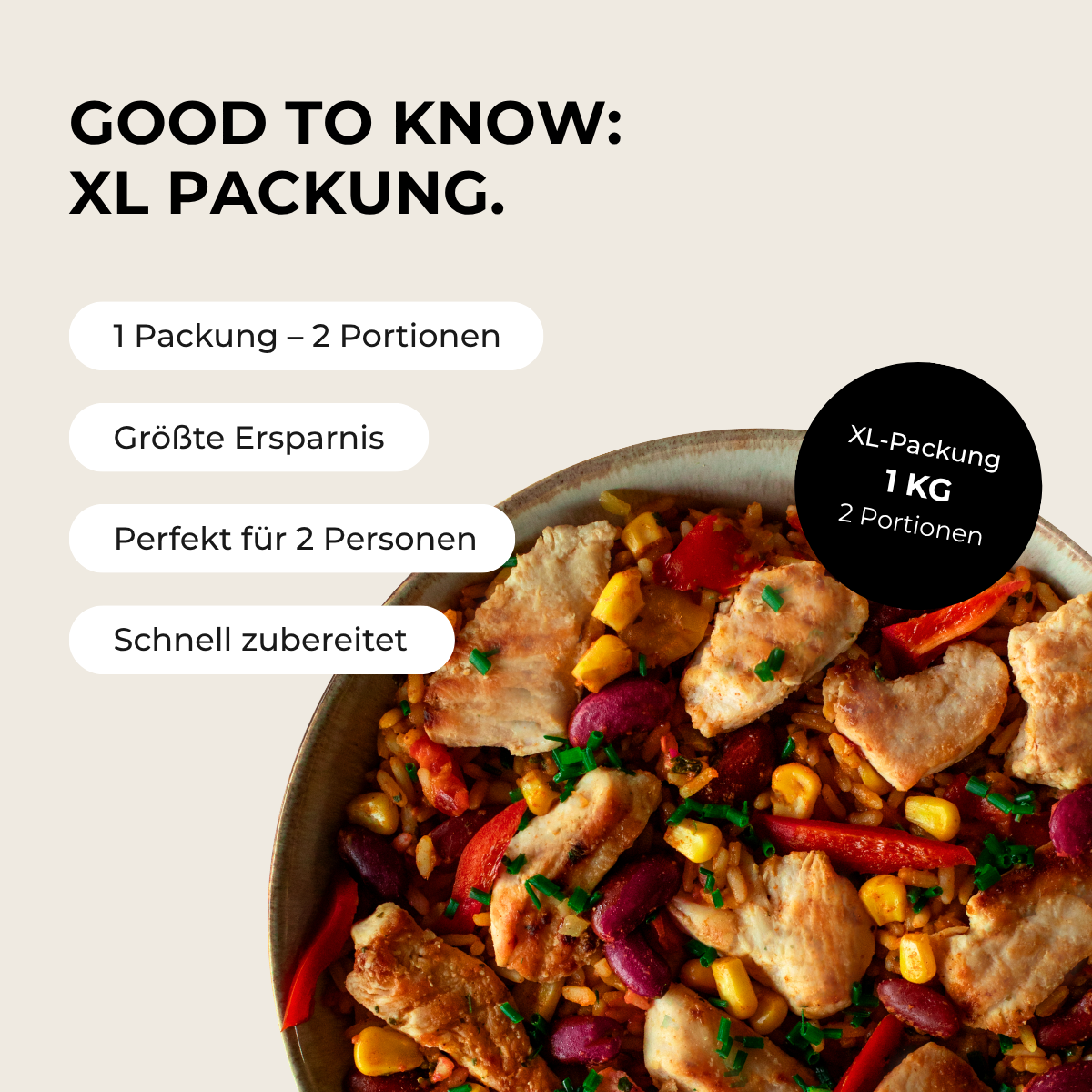 Chicken fajita bowl (XL, 2 portions)