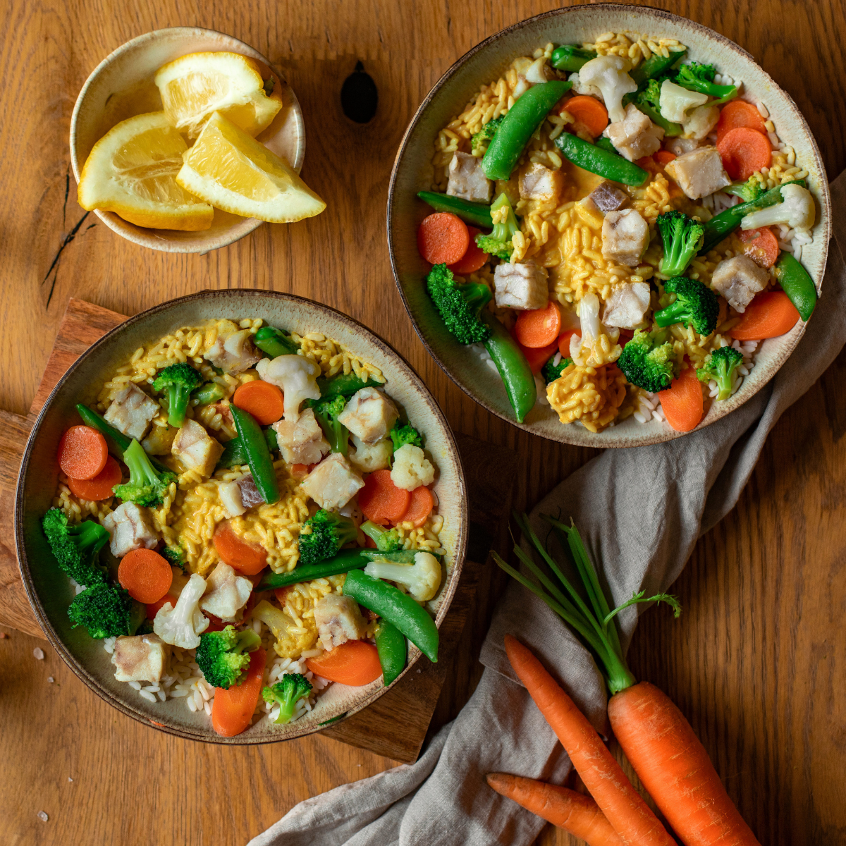 Lieu noir, riz & légumes (XL, 2 portions)