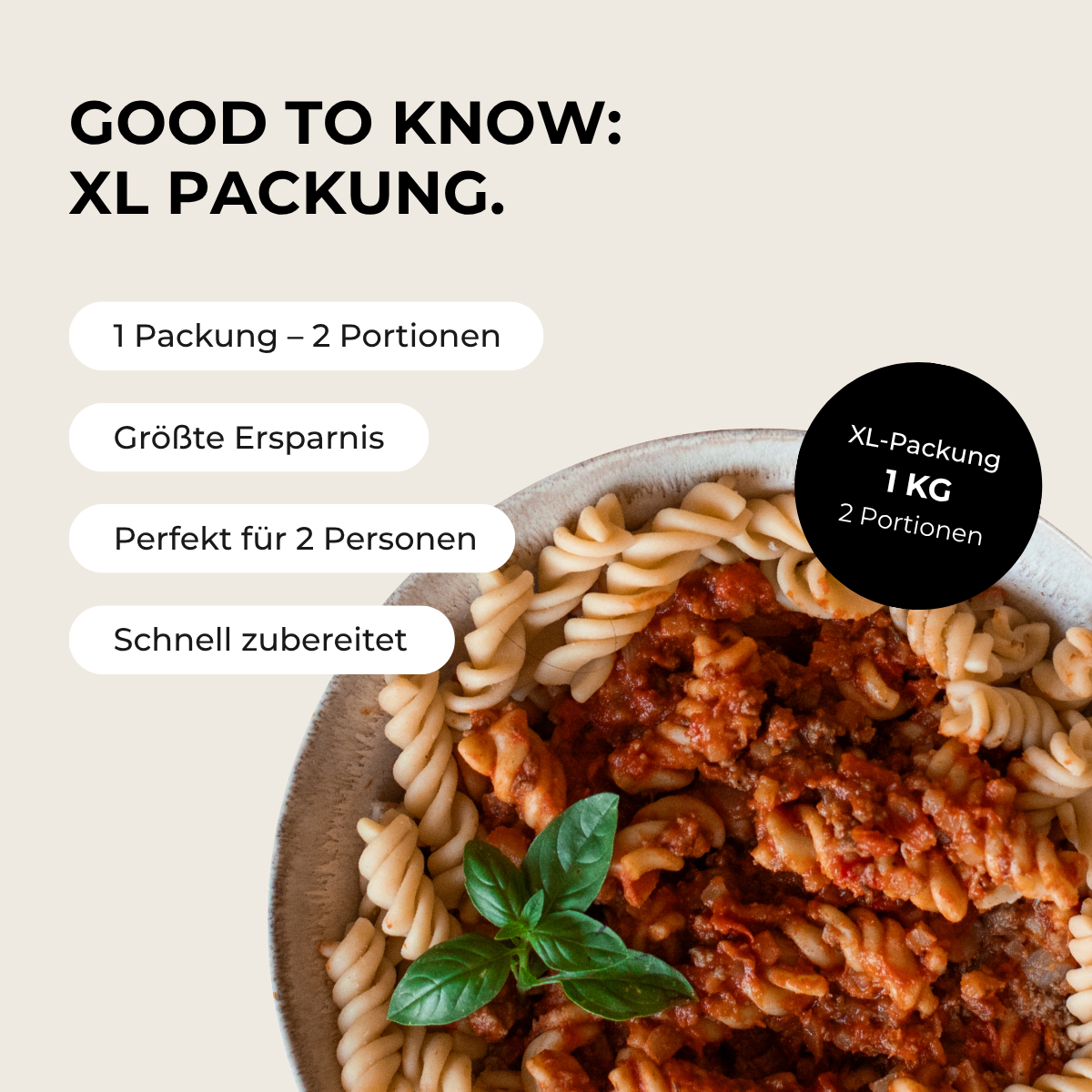 Pâtes protéinées à la bolognaise (XL, 2 portions)