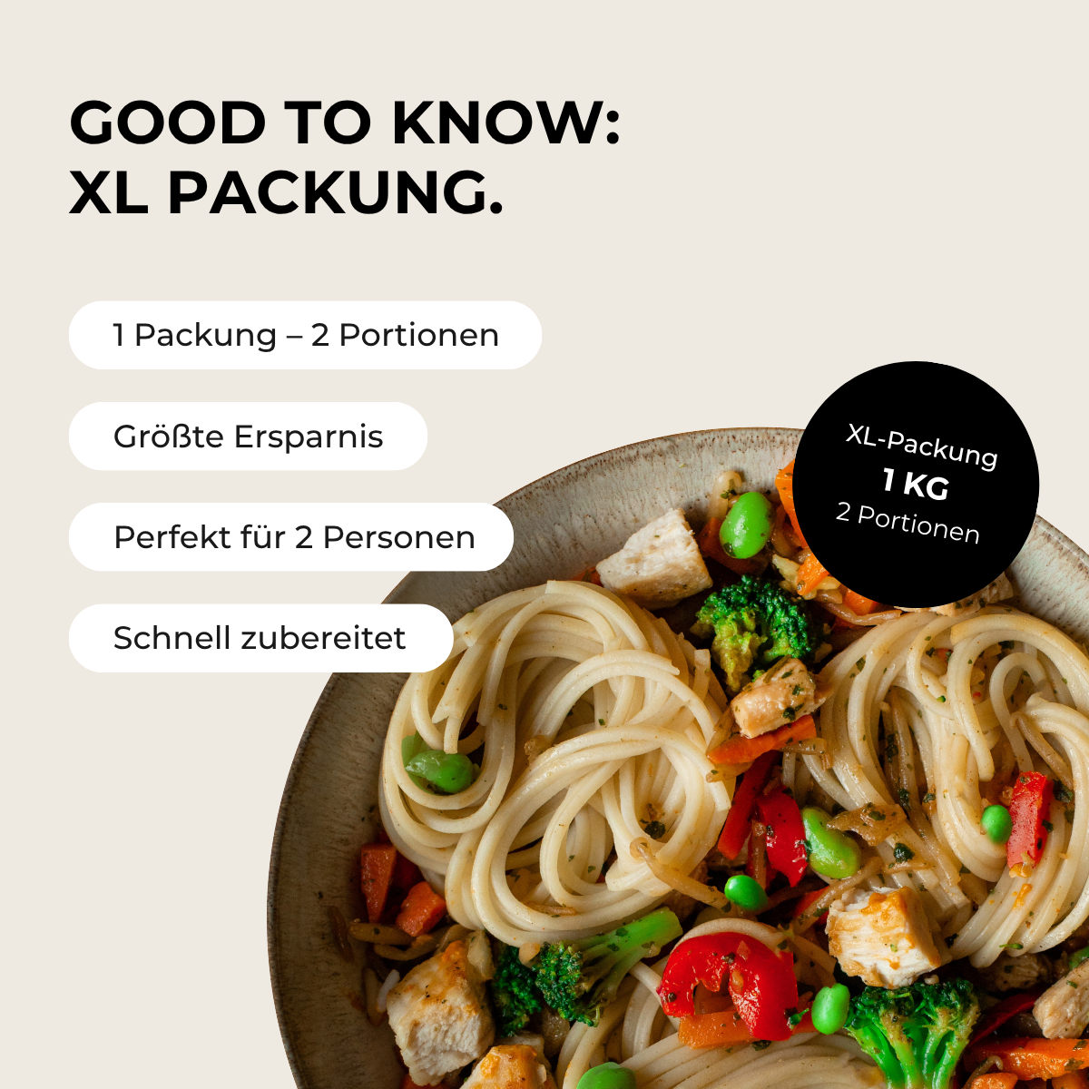 CH : Noodles Asian Style (XL, 2 portions)