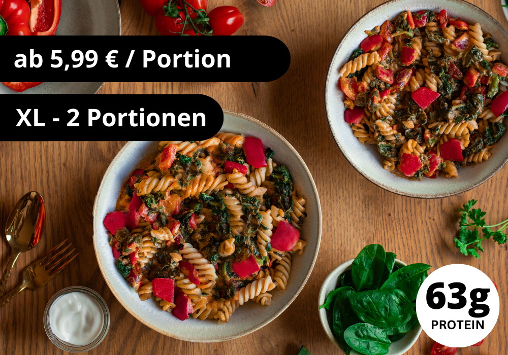 Protein Pasta mit Frischkäsesoße (XL, 2 Portionen)