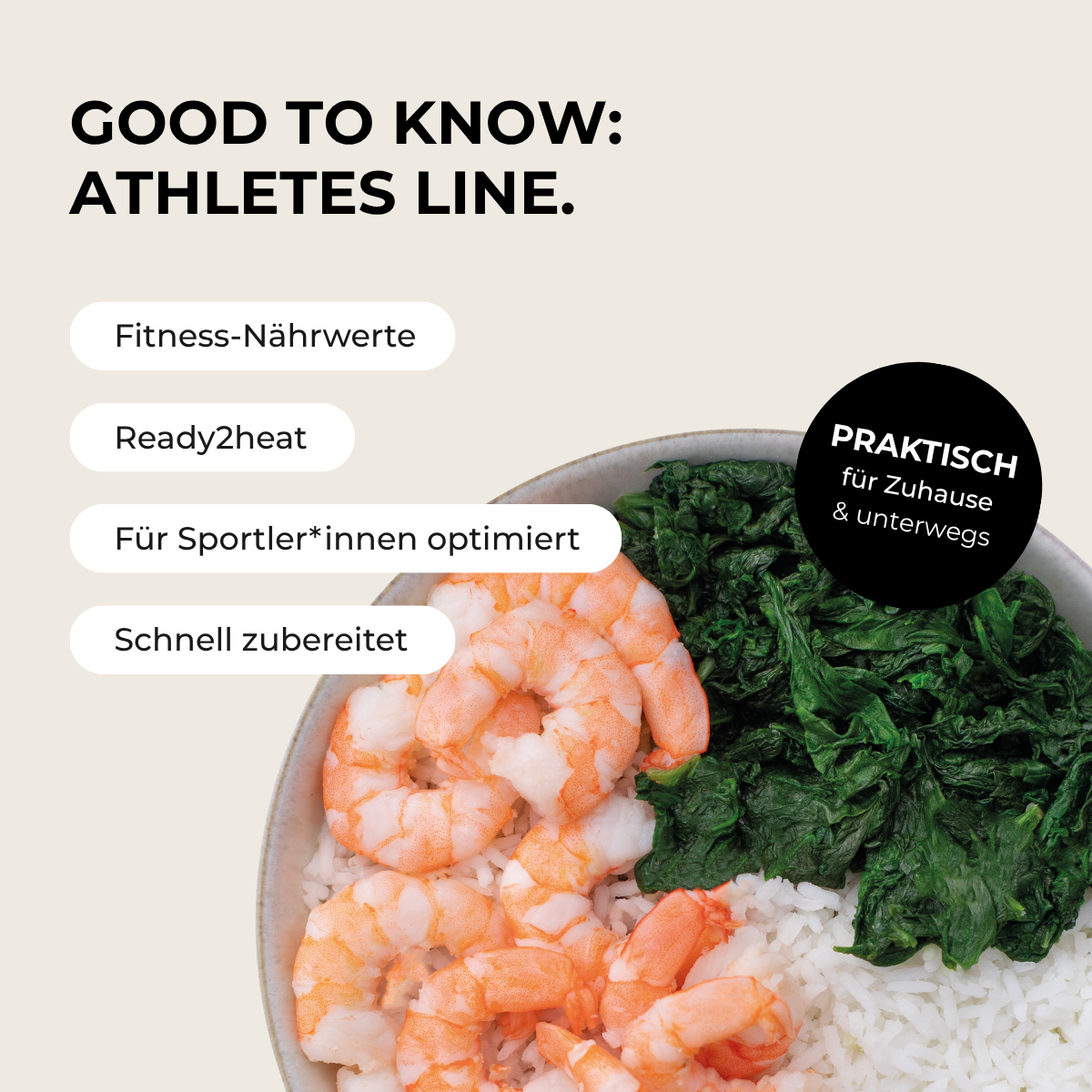 Athletes Line: Garnele, Reis & Spinat
