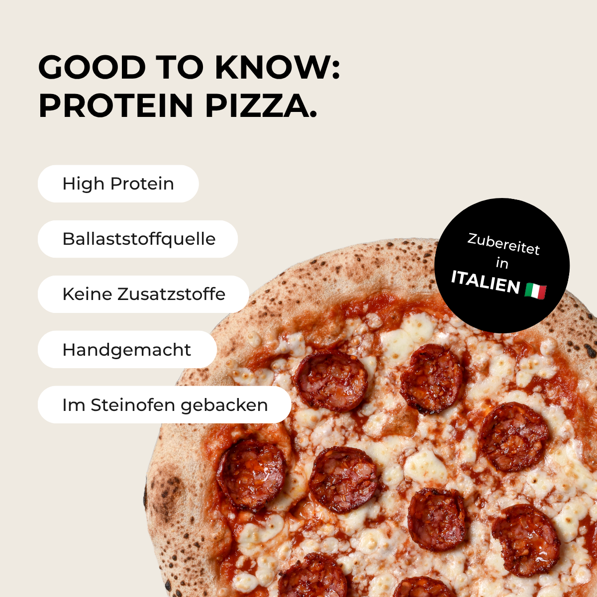 Protein Pizza Spicy Beef Salami