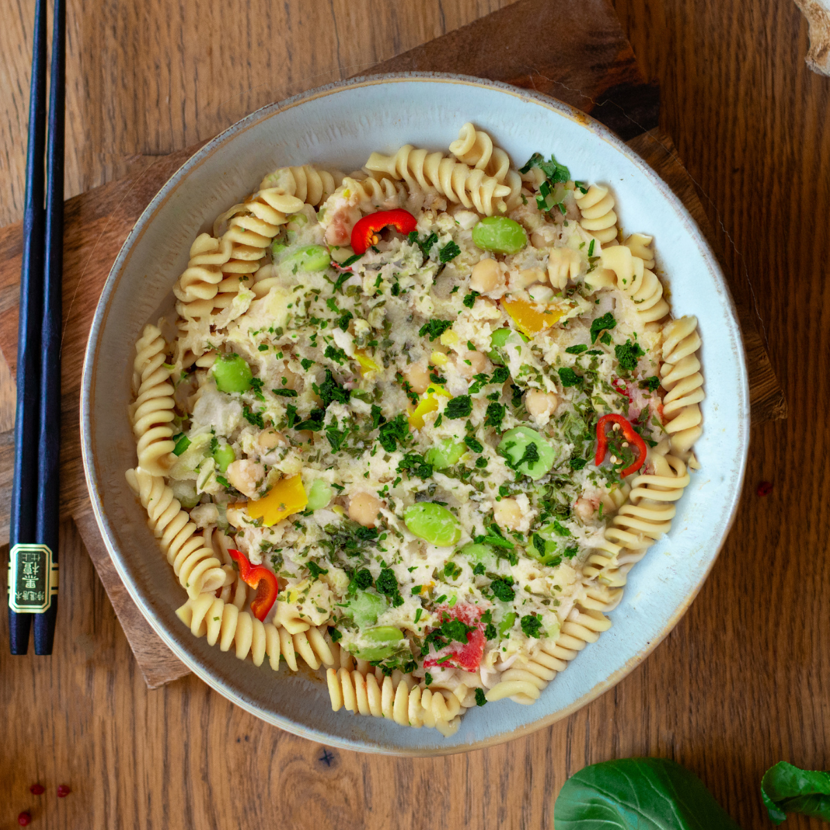 Protein Fusilli mit Zitronengras-Sauce