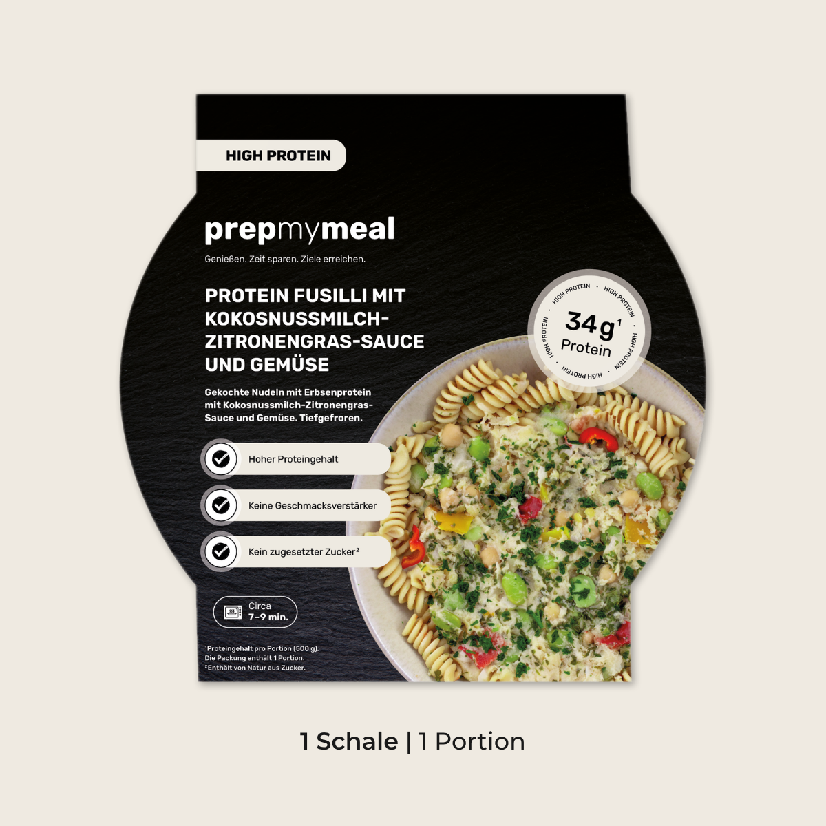 Protein Fusilli mit Zitronengras-Sauce