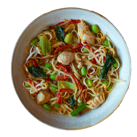 Reisnudeln mit Hähnchen