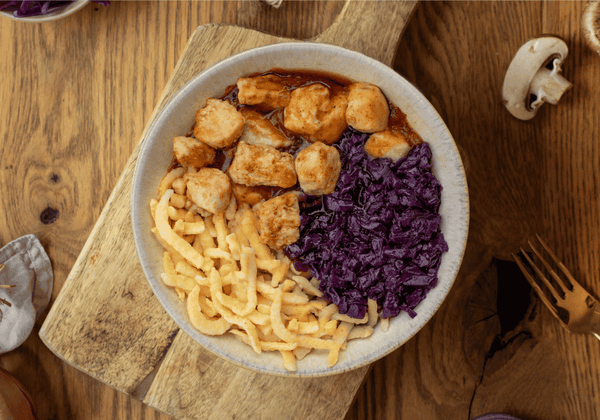 CH: Hähnchen mit Rotkohl & Spätzle