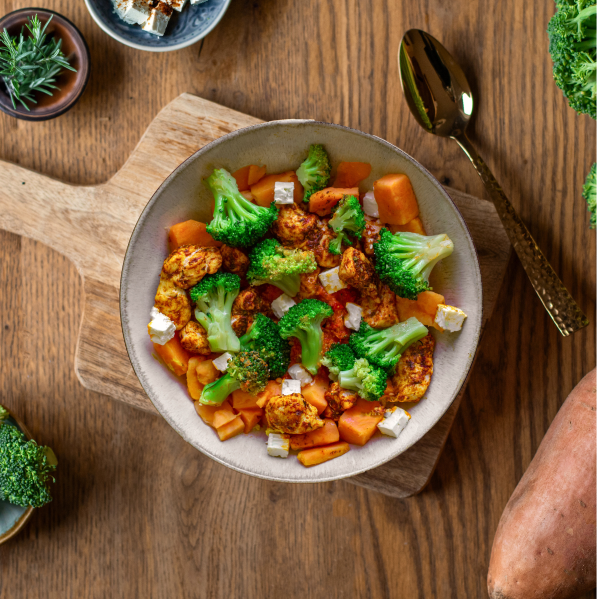 Süßkartoffel Hähnchen Bowl