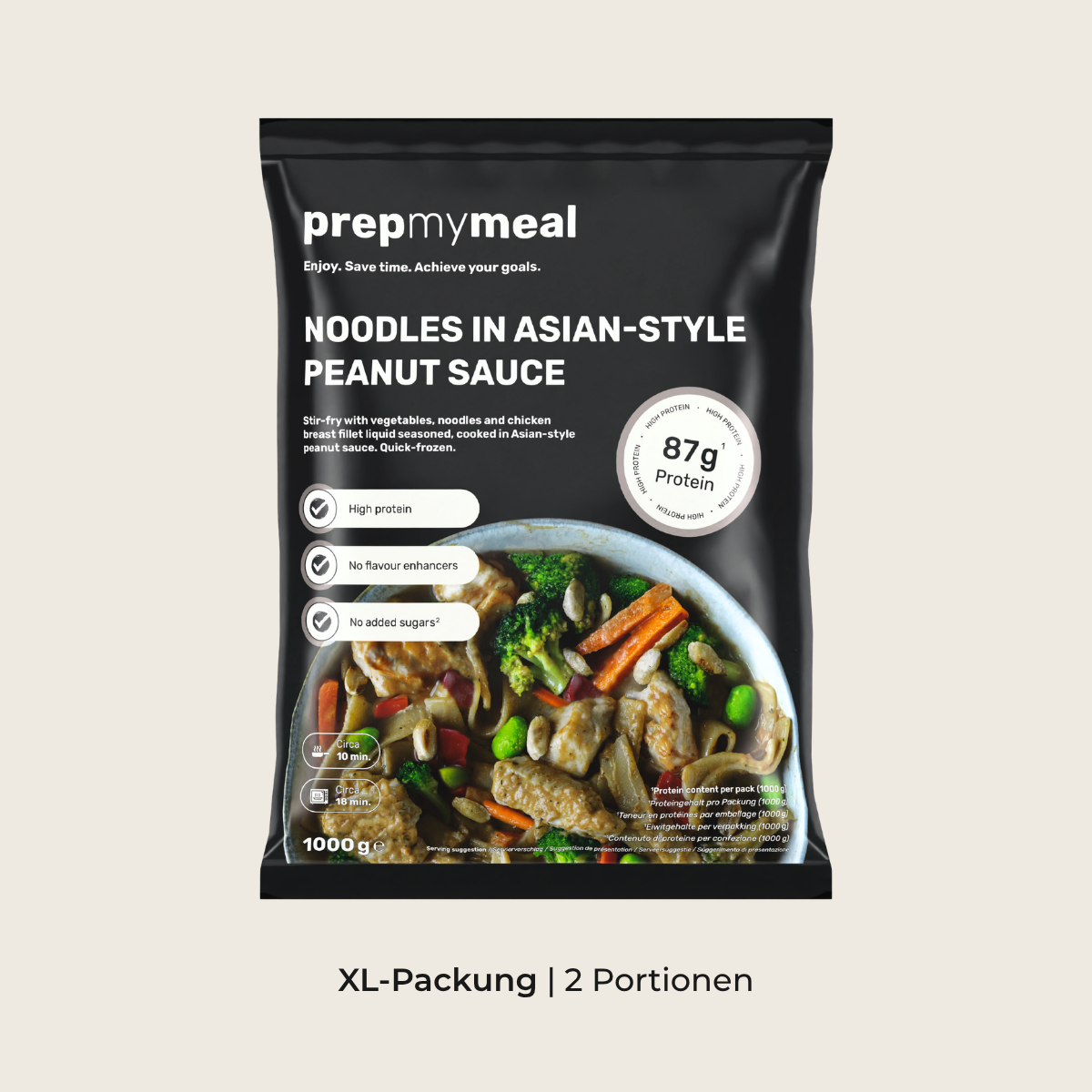 Asia Nudeln in Erdnusssauce (XL, 2 Portionen)