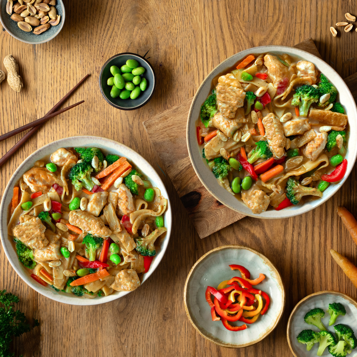 Asia Nudeln in Erdnusssauce (XL, 2 Portionen)