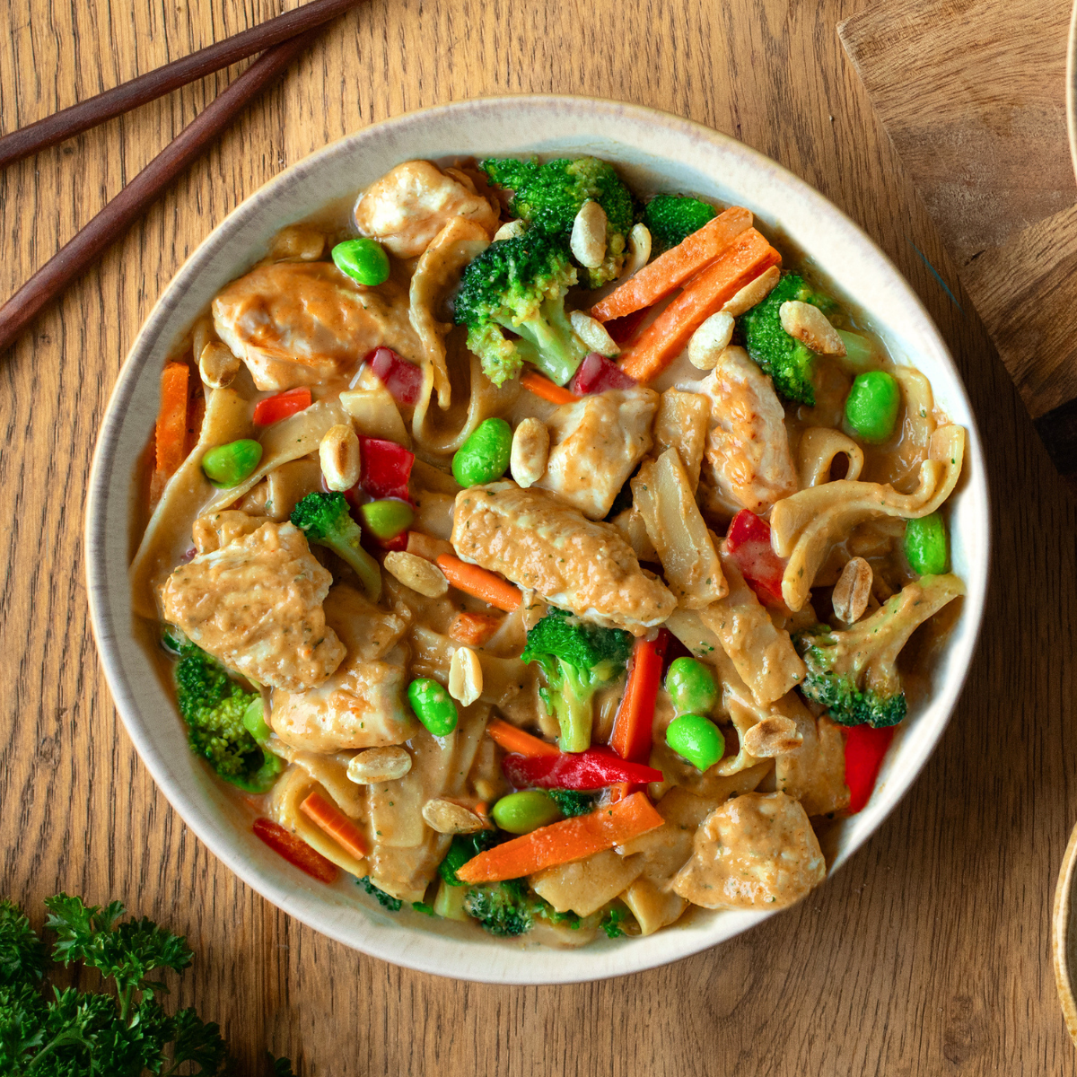Asia Nudeln in Erdnusssauce (XL, 2 Portionen)