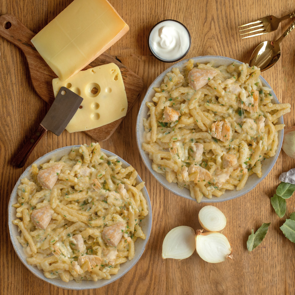 CH: Käsespätzle mit Hähnchen (XL, 2 Portionen)