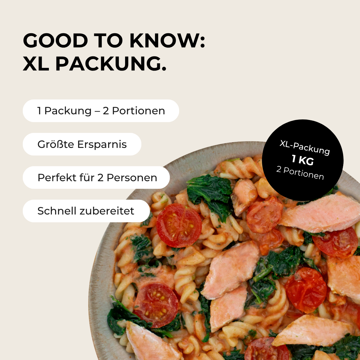 CH: Protein Pasta al Salmone (XL, 2 Portionen)