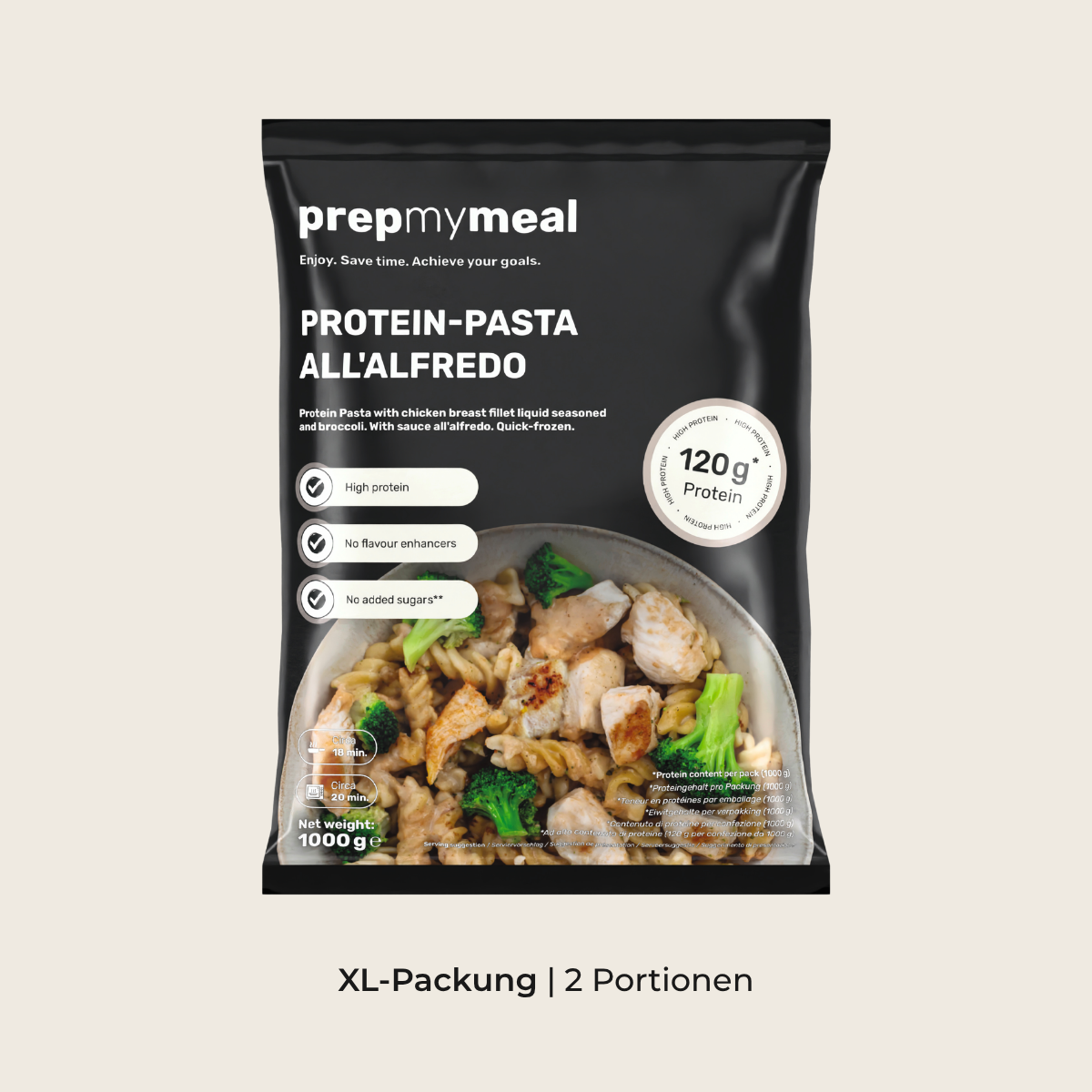 Protein Pasta All'Alfredo (XL, 2 Portionen)