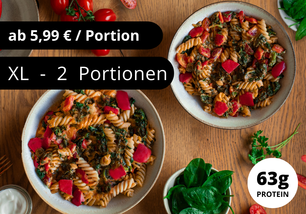 Protein Pasta mit Frischkäsesoße (XL, 2 Portionen)